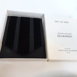 JEAN LOUIS SCHERRER Velvet Satin Stripe Art Deco Evening Bag +Box Vintage